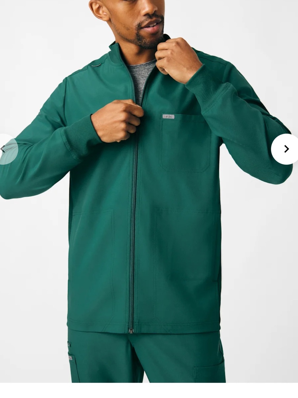 Landau Men's Zip-Front Scrub Jacket
